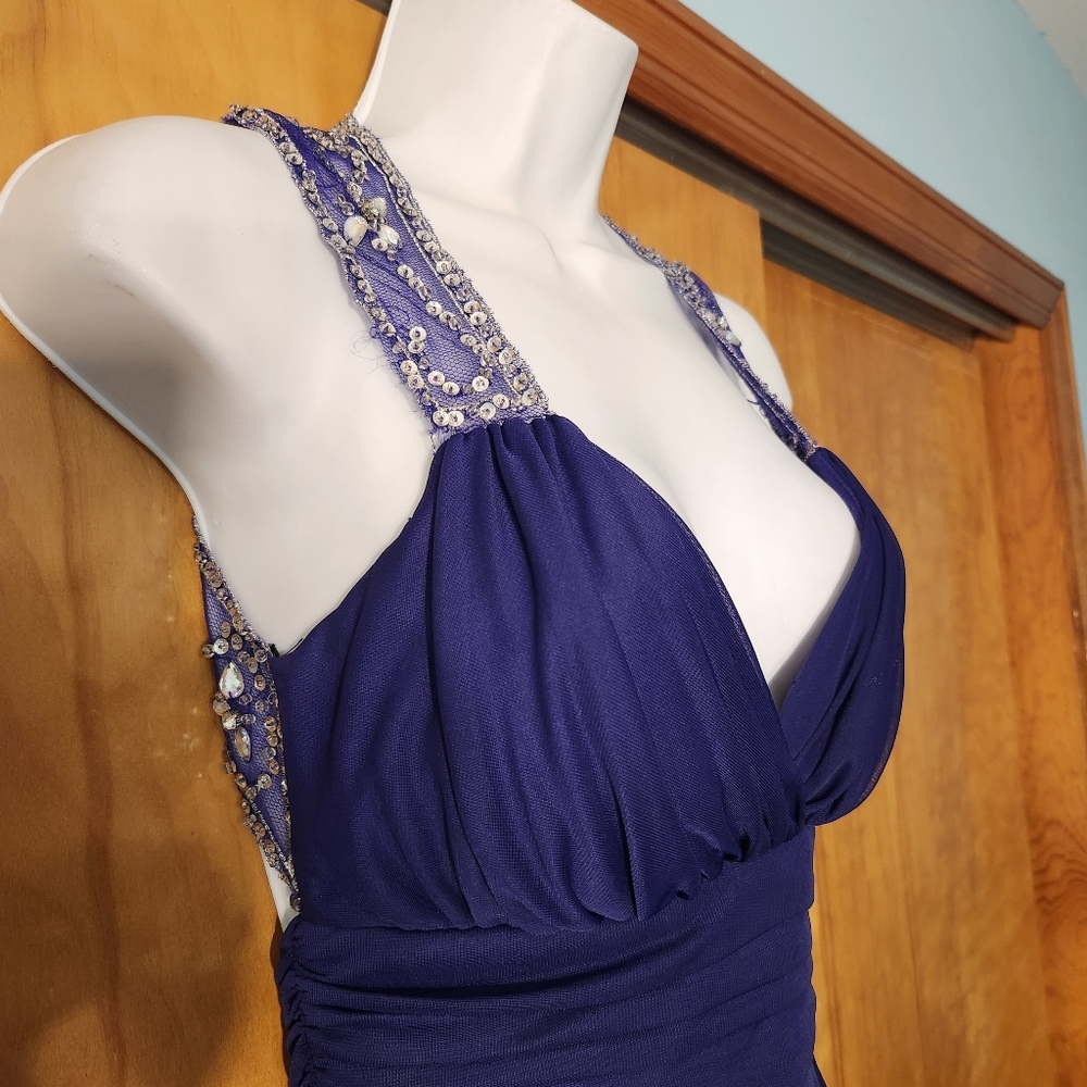 Camille La Vie High-Low Dress in Deep Blue - Picture 4 of 12